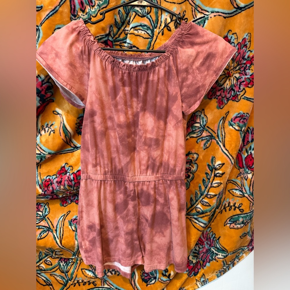 Old Navy girls Tie-Dye Romper in Pink and Orange